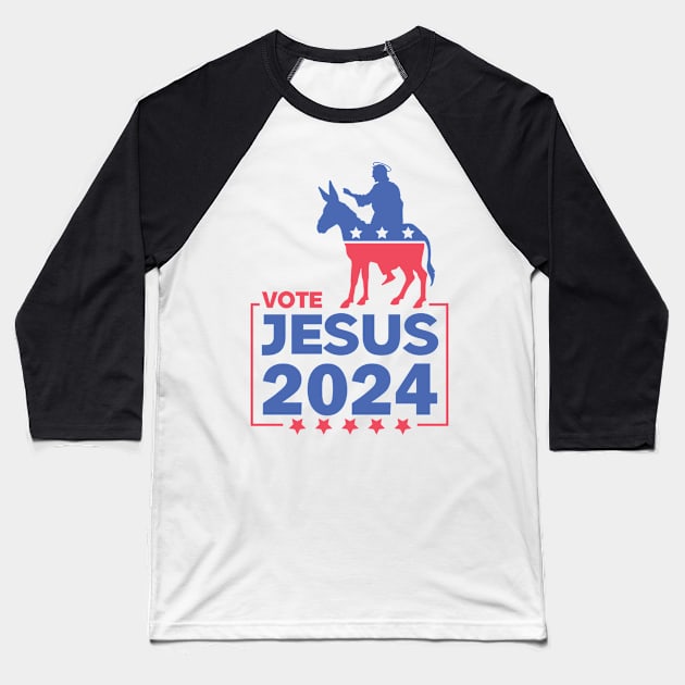 Vote Jesus Christ for the US Election 2024 Baseball T-Shirt by Daribo